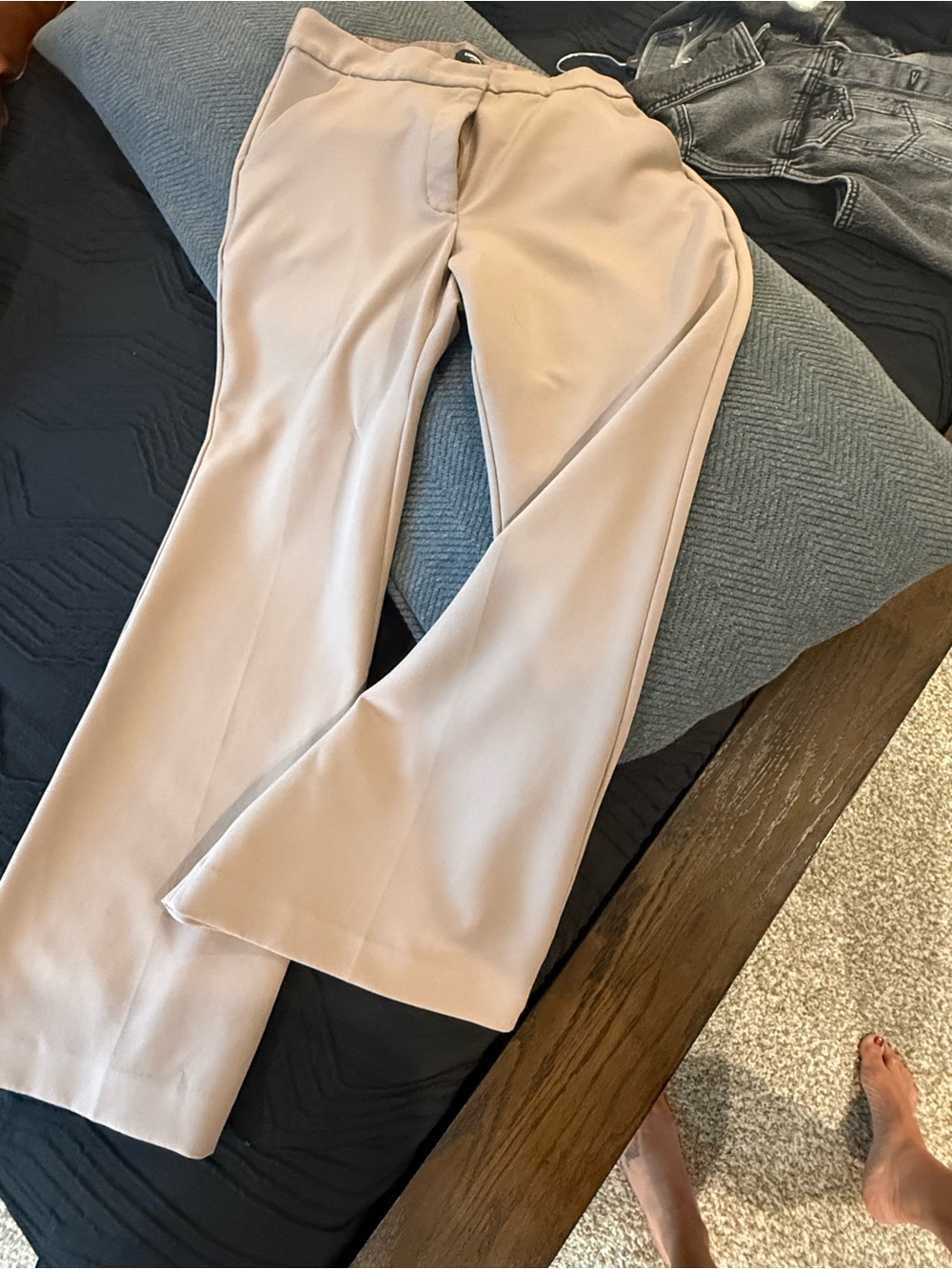 Express beige Flared Dress Pants